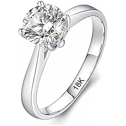 Anillos De Boda De 14 Kilates CXWK con Certificado Original 18K Oro Blanco Color Anillo Lujo Laboratorio Diamante Boda Bandas Novia Mujer, 10