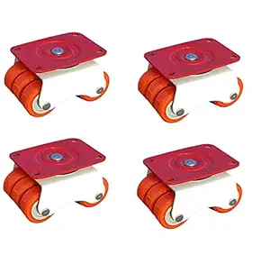IMPODA 4 x Sixer Nylon 32 mm Wheel Caster for Furniture Table Trolley (White, 400 kg Load Capacity)