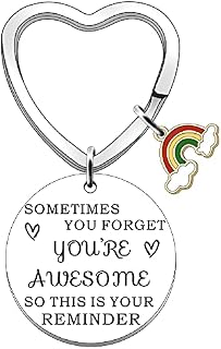 FMCC Inspirational Keyring Gifts for Women Rainbow Birthday Gifts for Women Best Friend Sometimes You Forget Youre Awesome So This is Your Reminder