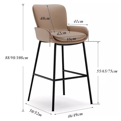 Tabouret de comptoir robuste à montage facile et structure métallique durable - 3