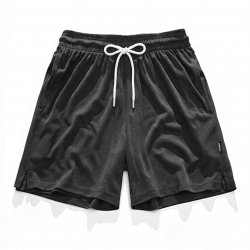 AIMPACT 7' Mens Mesh Shorts Athletic Basketball Shorts Double Layer Gym Workout Shorts with Pocket...