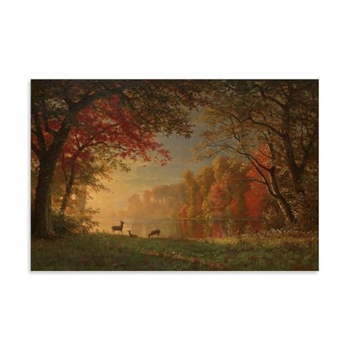 Lienzo decorativo de Albert Bierstadt de 40 x 60 cm con acabado artístico premium
