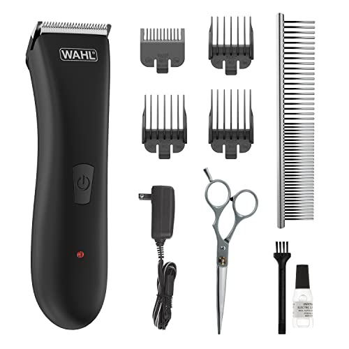 Wahl Clipper Rechargeable Pet Clipper Kit With Rinseable Stainless Steel Precision Blades For Grooming At Home With Stainless Steel Detangling Comb And Scissors - Model 9179 #TOP21