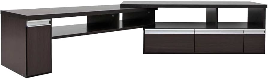 Amazon｜ローボード テレビ台 伸縮 コーナー 三角 木製 JVA-102(ダーク