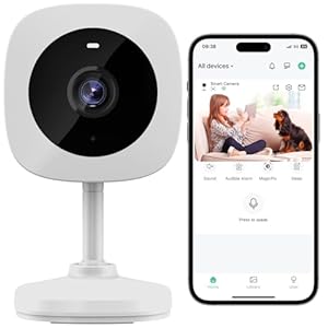 2K Cameras for Home Security, Night Vision, 6 IR LEDs Indoor Camera for Elder/Baby/Dog/Pet, Wireless Pet Camera, 3-day Cloud Storage, 24/7 SD Card Storage, AI Motion Detection, 2-Way Audio Dog Camera