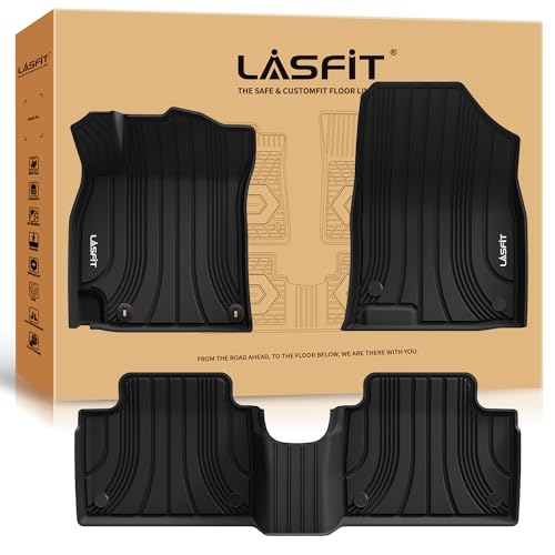 LASFIT Floor Mats for Hyundai Elantra 2026 2025 2024 2023 2022 2021 (Only Fit Gas & Automatic) & Elantra N 2022-2026 (Only Fit Automatic) Custom Fit TPE All Weather Floor Liners Car Mats Black
