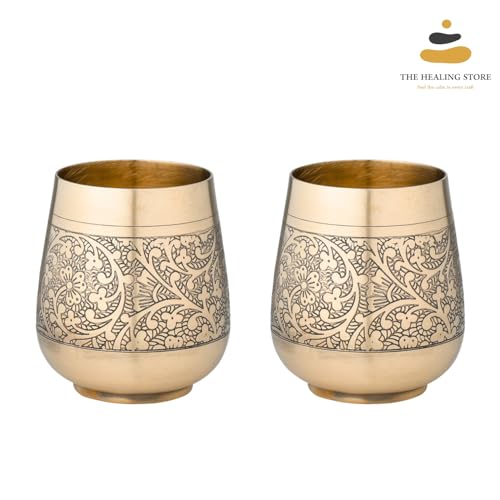 Image of THE HEALING STORE Bronze Kansa Glass, 200 ml Capacity, Gold, Medium Size (Glass 5)
