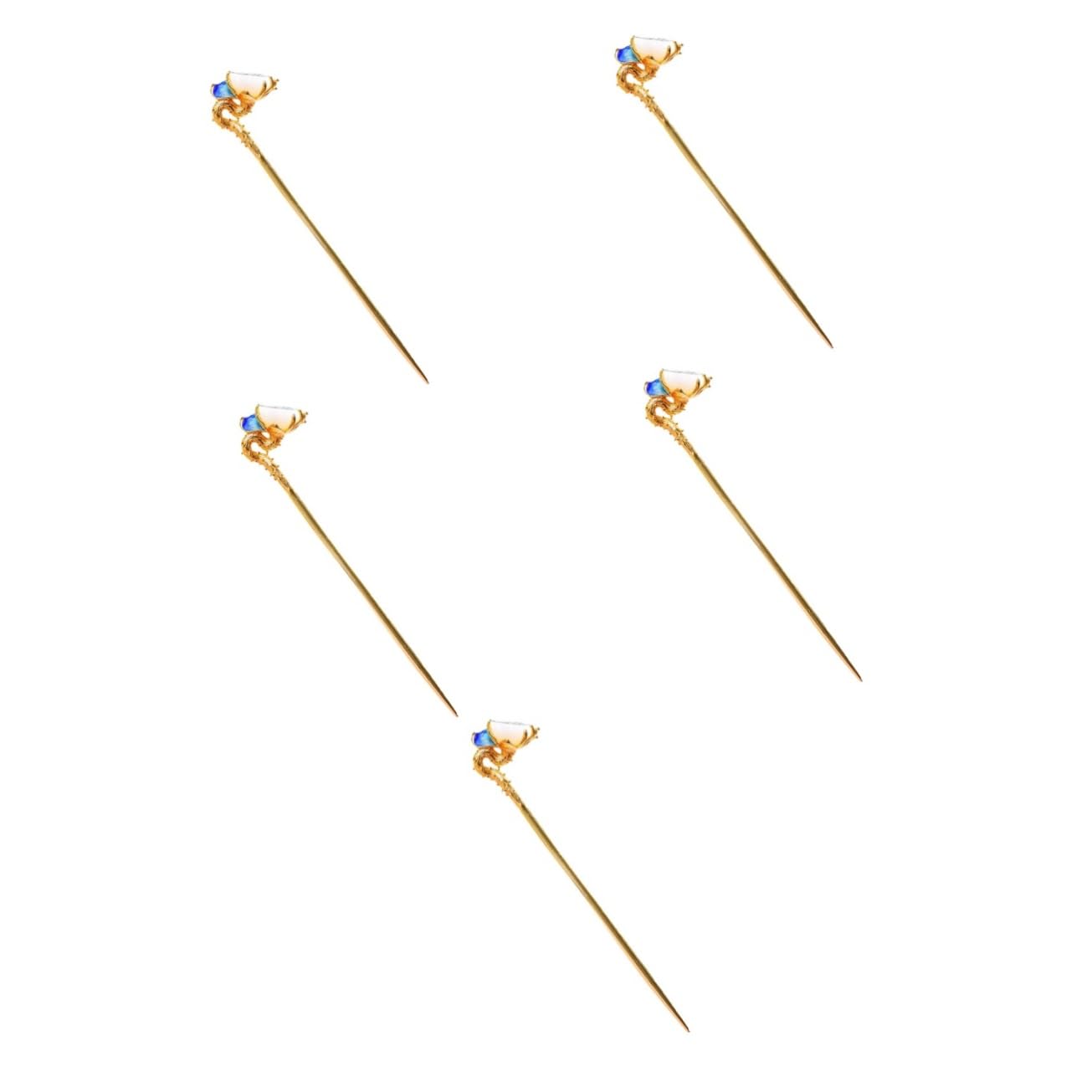 FRCOLOR 5st Haarnadel Chinesischer Haarschmuck Haarknoten-stick Chinesisches Haar Klebt Mit Essstäbchen Mit Blumenhaar Haarspangen Für Damen Haarstock Fräulein Cloisonne Metall Haarklammer