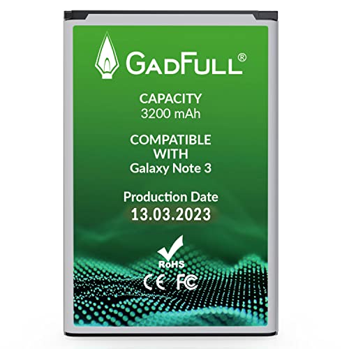 GadFull Batería de reemplazo para Samsung Galaxy Note 3 | 2023 Fecha de producción | Corresponde...