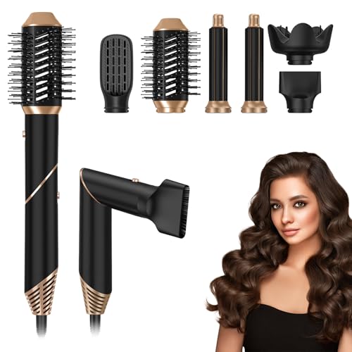 Journeyside Spazzola ad Aria Calda per Capelli 6 in 1, 1000 W Airstyler Asciugacapelli con Diffusore, Asciugacapelli Multifunzione per Styling, 3 Temperature per Asciugare,Lisciare,Volumizzare