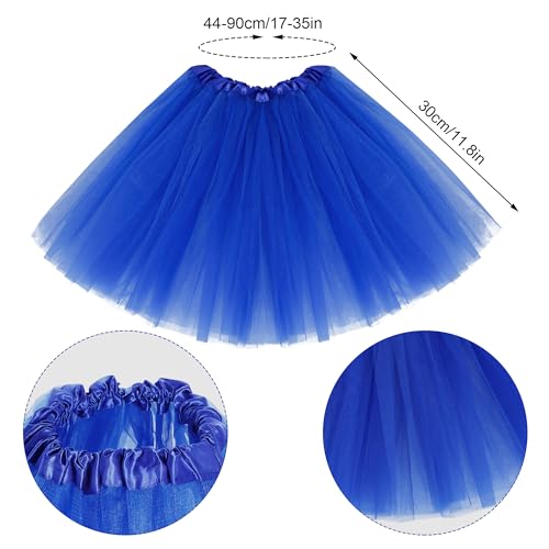 Layered Tulle Girls BlueTutu Skirt for Girls with Hairbow Ballet Dressing Up Princess Ballet Tutu Skirt Halloween Cosplay3
