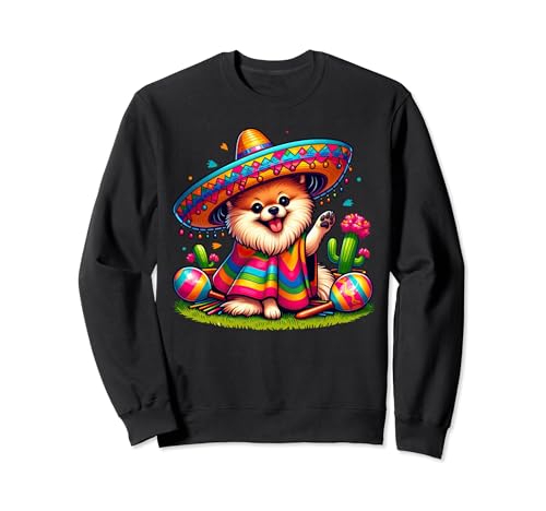 Peace Sign Hand Pomeranian Kids Uomo/Donna Cinco De Mayo Felpa