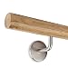 Produktbild Handlauf Set Holz Eiche 45mm rund inkl. 2 Edelstahlhalter (100 cm)