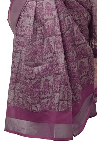 Image of MIRCHI FASHION Saree for Woman Cotton Blend Printed | Traditional Ethnic Sari for Ceremonial Use and Farewell with Blouse Piece