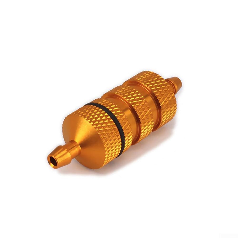 1/10 Scale RC Model Car For Nitro Fuel Filter in Aluminum Alloy Compatible with Parts 94122 02156 Designed to Filter Fuel and Enhance Engine Longevity (Golden)