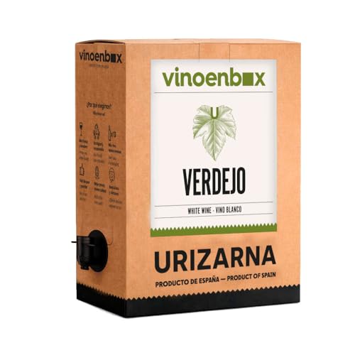 Vinoenbox – Vino blanco Verdejo Bag in Box 15 Litros | Caja de vino con grifo, Conservación óptima, práctico y sostenible, Perfecto para consumo diario (equivale a 20 botellas)