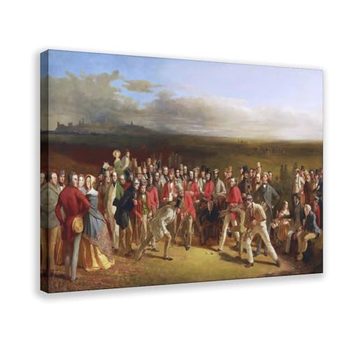 Toile tendue The Golfers Charles Lees cadre de décoration murale premium 61 x 91,4 cm