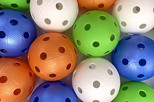 FAT PIPE | Floorball Unihockey Ball Set de 24 balles | Fat Balls | Mélange de couleurs | Ballon d'entraînement de compétition avec certificat IFF pour une qualité certifiée Cover