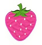 Pink Strawberry Fruit Sew-on Iron-on Patches for Kids Children Baby Embroidered Applique