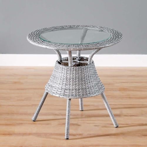 Image of Designer 2 Chair 1 Table with Cushion for Garden /Balcony /Terrace /Coffee /Poolside /Conversation Set /Patio Wicker Seating Chair and Table Set Outdoor Furniture (D-12 Grey 2+1)