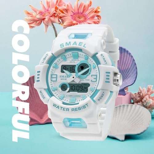 Unisex Analog Digital Outdoor Sports Watch Military Tactics Multi Function LED Electronic Large Waterproof Watch Candy Color Student Wrist Watch2