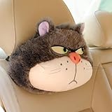車クッション シートベルトカバー ルシファー 猫 【 腰クッション & ネックパッド & シートベルトクッション 】 車 車用品 背もたれクッション ネックピロー 車用腰枕 首枕 通気性 快適な腰クッション 腰痛対策 長時間運転 柔らかい 組み合わせ ドライブ 旅行 運転席 キャラクター グッズ かわいい (Color : ネックパッド)