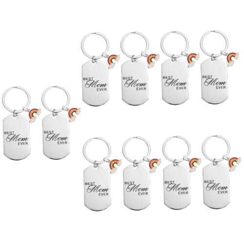 Porte-clés pour mères et mesdames motif arc-en-ciel en acier