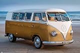 Größe (cm), ca. 91,5x61 Volkswagen - Gold Kombi III - VW Bus Klassiker Oldtimer Poster Plakat Druck - Größe 91,5x61 cm