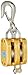 Indusco 16900106 5" Double Wood Manila Rope Block with Hook, 1800 lbs Load Capacity, 5/8" Rope, 3" Sheave