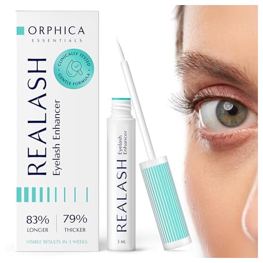 ORPHICA Realash Wimpernserum 3 ml - Wimpern Conditioner, Serum für Wimpernstärkung, Wimpernverdichtung und Wimpernverlängerung, Wimpernpflege-Produkt - Präparat zum Stimulieren des Wimpernwachstums