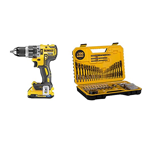 DeWalt Akku-Schlagbohrschrauber/Akkuschrauber (18 Volt, 15-stufiges Drehmomentmodul, 13 mm Schnellspann-Bohrfutter, LED…