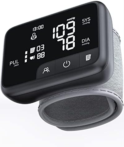 New 2023 Wrist Blood Pressure Machine with Voice, Blood Pressure Monitor Has Large LCD Display - Digital Automatic Blood Pressure Wrist Cuff with Batteries and Carrying Case Included