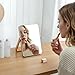 ZOROSY Desk Makeup Mirrors with Wood - Rectangle Wall-Mounted Mirrors Table Mirrors for Living Room Bedroom Birthday Gifts (10.5