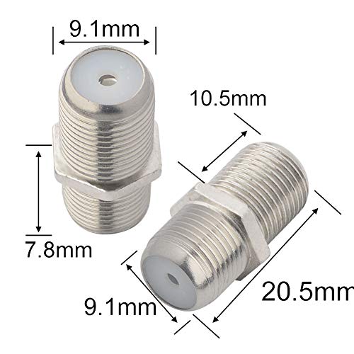 Boobrie F Type Adapter Female to Female 75ohms Satellite Cable Connector TV Aerial Extension Adapter F Type Connector Coupler Female to Female RG6 Cable Joiner Gender Changer Plug for Sky TV 5PCS - Image 3