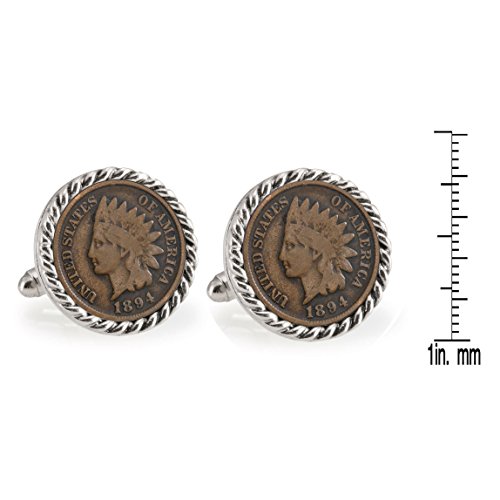 Mancuernillas monedas Indian Head Penny para hombre miniatura 3