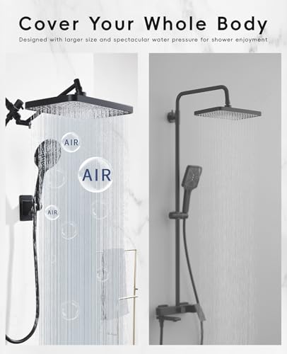 Rain Shower Head Starry Sky 12.2" High Pressure with Handheld Spray Combo — view 2