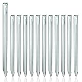 12 Stück Zeltheringe - 30cm Heringe Zelt Erdanker Bodenanker mit V-Profil und Öse, Stabile Erdspieße Metall, ideal für Garten, Camping, Angeln und Entdeckungen
