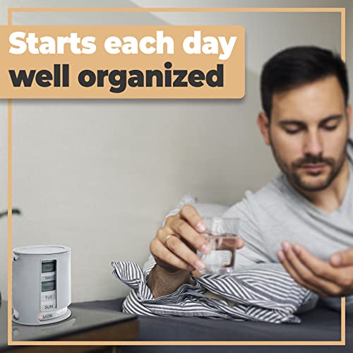 Retoo pillendoos 7 dagen 's morgens 's avonds 4 vakken, pillendoosje, medicijndoseerder met grote aparte vakken - Afbeelding 6