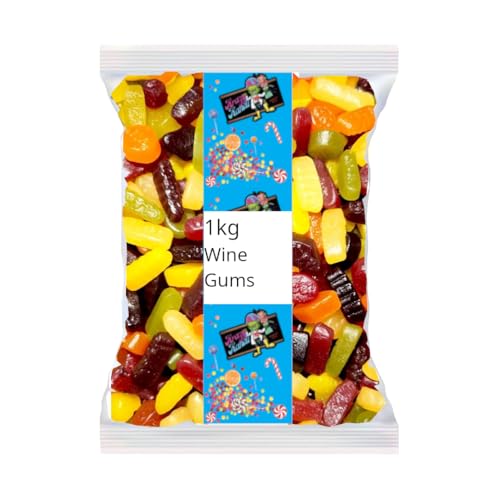 1kg Taveners Classic Wine Gums by Krazy Kandi - Assorted Fruit Flavors, Chewy & Delicious Confectionery