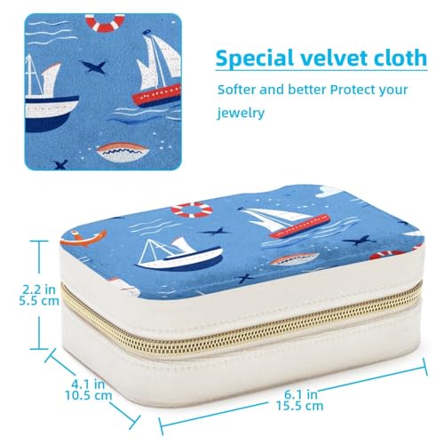 Rangement bijoux voyage bleu compact pour bagues et colliers - 5