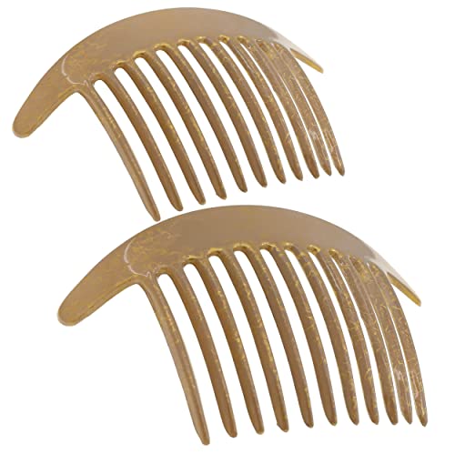 Image of Camila Paris CP2941 French Hair Side Combs, Beige Pearl Interlocking Combs French Twist Hair Combs, Strong Hold Hair Clips for Women Bun Chignon Up-Do, Styling Girls Hair Accessories, Made in France