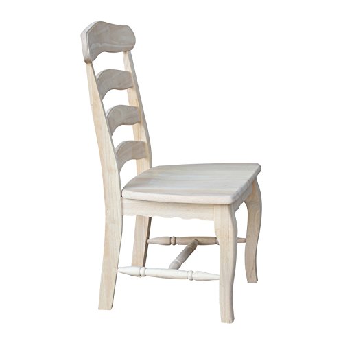 International Concepts Country French Chair With Solid Seat, Unfinished #TOP3
