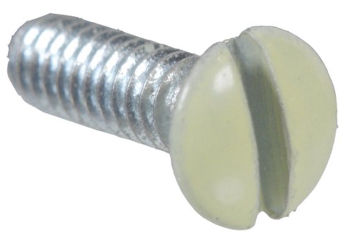 Hillman 20 Pcs Switch Plate Screws (#6-32 x 1/2") | Slotted Oval Head Electrical Wall Plate Screws | Ivory Painted Steel Machine Screws for Outlet Covers, Light Switch Plates & Electrical Fixtures by Hillman - Used condition - US$6.56