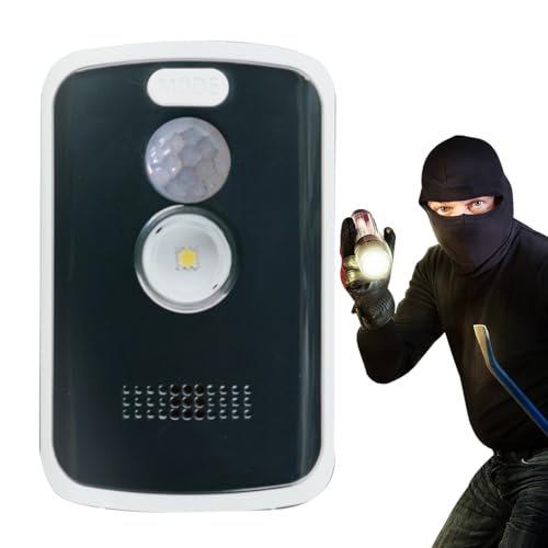 Motion Sensor Alarm - Home Security System - Detector Burglar Alarm - Pir Human Body Sensor with 125dB Siren Flashing Light Compact Design Battery Powered Setup, for Camping, Factory, Home Security