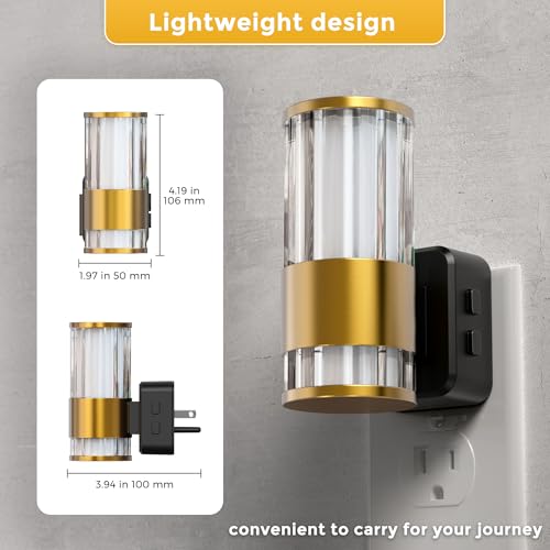Image of L LOHAS LED Night Light, Night Lights Plug into Wall, 2 Pack 10-Color RGB Change Nightlights,10 /50 /100LM Adjustable Automatic Nightlights Plug in with Dusk to Dawn Sensor for Room Bathroom Hallway