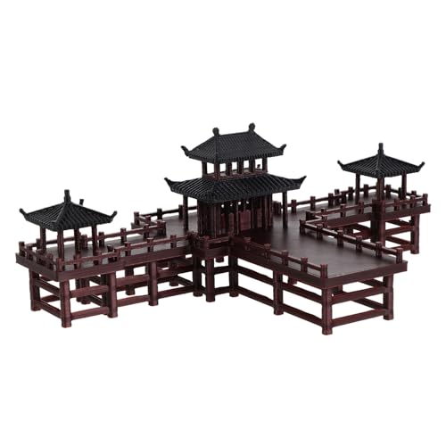 MUSISALY Mini Statua da Giardino Padiglione Cinese in Miniatura Ornamento Decorativo per Acquari e Terrari Decorazione Bonsai Compatta per Interni ed Esterni