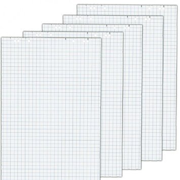 Herlitz 10834141 Flipchartblock, 68x99cm (kariert/gelocht), 5 Blöcke (20 Blatt je Block) (2, Blöcke ohne Zubehör (je 5 im Karton))
