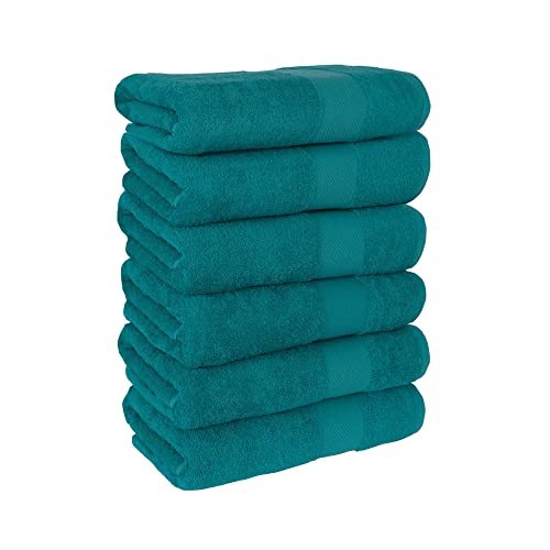 Havluland Turkish Cotton Washcloths Set 100% Cotton 13"X13" Premium Quality Face Cloths Highly Absorbent And Soft Feel Fingertip Kitchen Towels Bathroom Decor Linen Set (6-Piece Washcloths,Teal) #TOP18