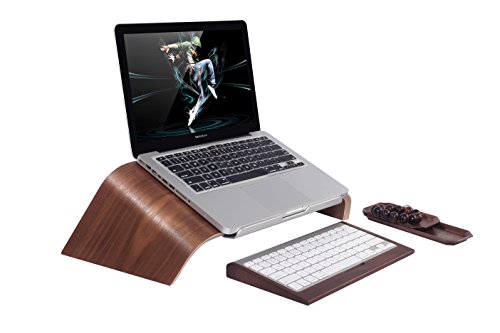 Bonito fresco® madera Vertical portátil soporte de madera de escritorio de estación Dockting soporte para Apple MacBook Air MacBook Pro Retina 27,94 cm/cm 33,02/38,1 cm Notebook PC Walnut