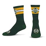 For Bare Feet Men's NCAA Colorado State Rams First String Crew Sock Team Color Large
